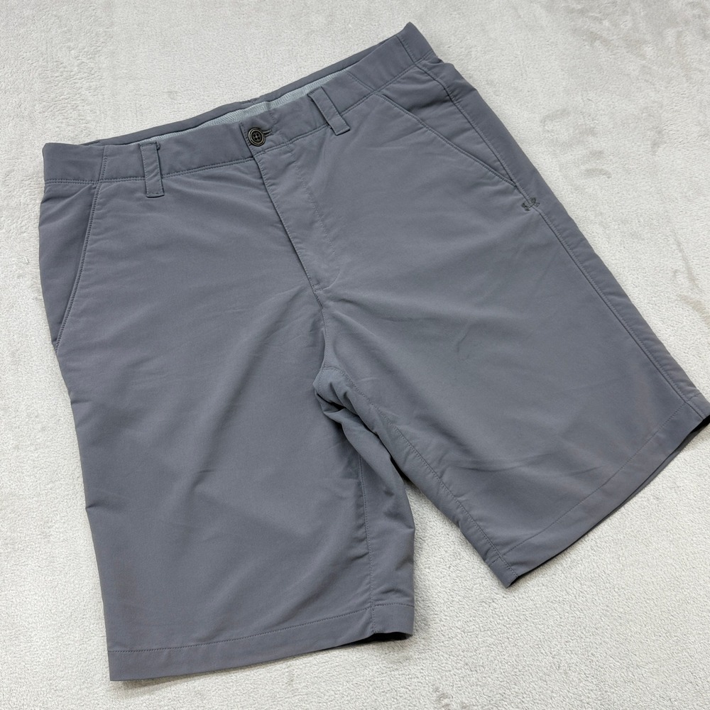 Under Armour Golf Shorts Mens 32 Grey Performance Loose Fit Flat Front Stretch